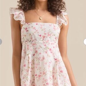 Altar’d State Floral Ruffle Sleeve Dress